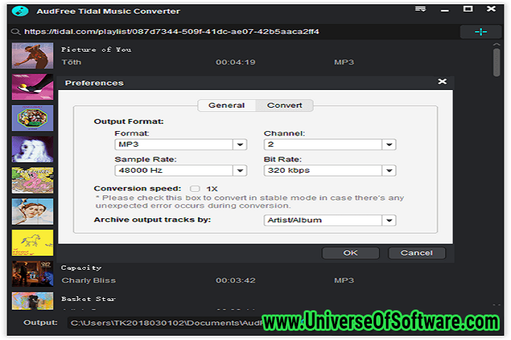AudFree Tidable Music Converter v2.8.2.1 with Key