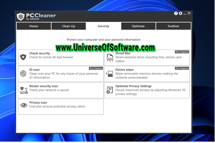 SafeSoft PC Cleaner Pro v7.5.0.6 with Key