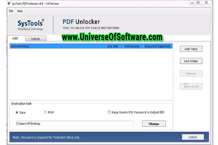 SysTools PDF Unlocker 5.0 (x64) with Key