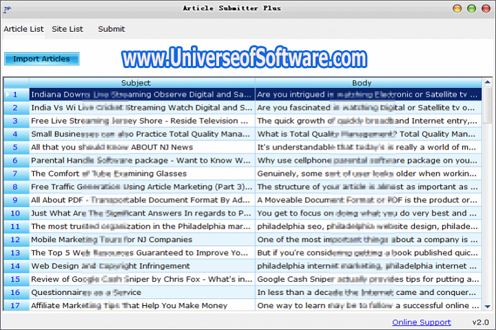 Article Submitter Plus 1.1.2 Free Download