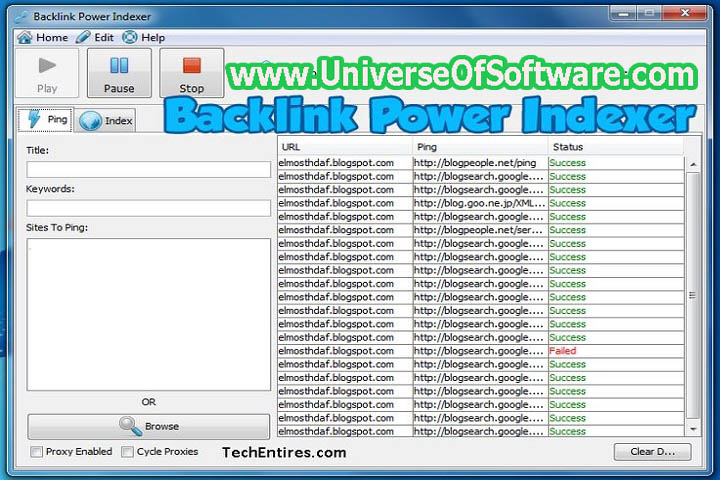 Backlink Power Indexer 1.0 Free Download
