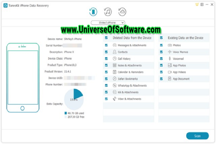 Tuneskit iPhone Data Recovery 2.4.0.31 with Key