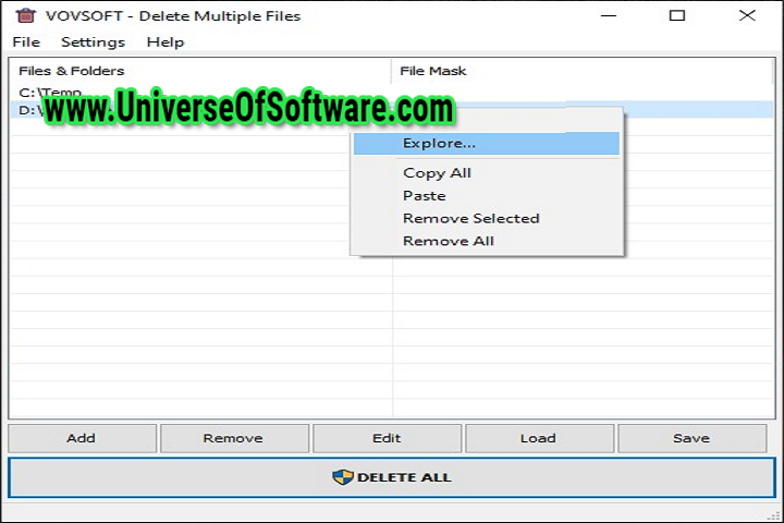 VovSoft Delete Multiple Files 1.6 with Key