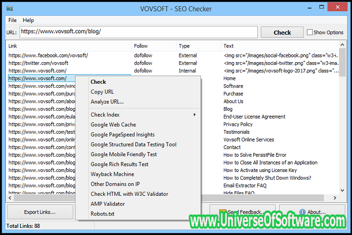 VovSoft SEO Checker 6.2.0 Free Download