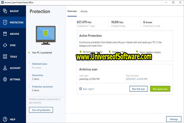 Acronis Cyber Protect Home Office Build 40107 Free Download