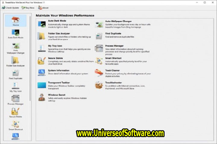 TweakNow WinSecret Plus for Windows v11 v3.4 Free Download