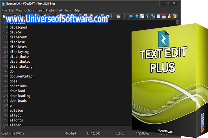 VovSoft Text Edit Plus 11.2 Free Download