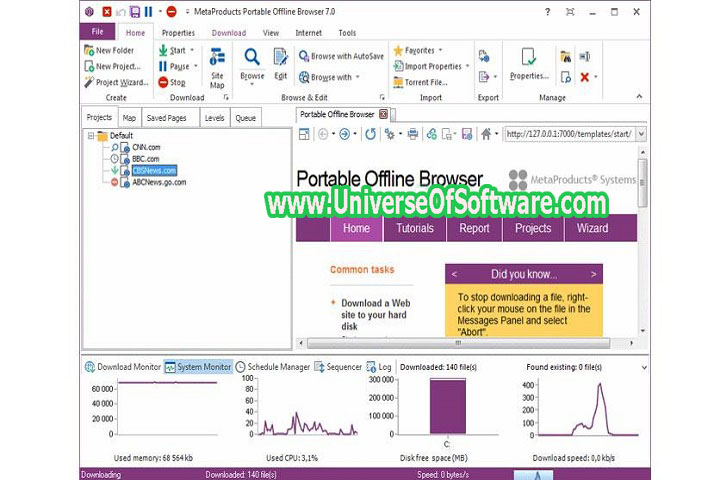 MetaProducts Portable Offline Browser 8.4.0.4954 Free Download