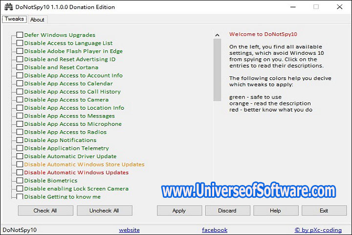 DoNotSpy11 1.1.0.0 PC Software
