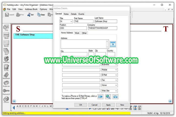 AnyTime Organizer Deluxe 16.1.5.1 PC Software