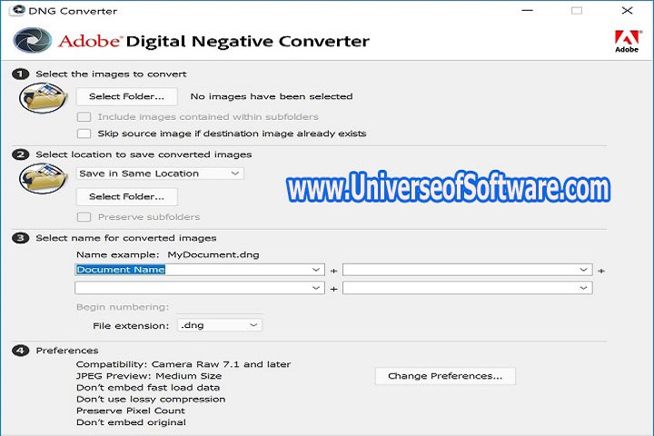 Adobe DNG Converter 15.3 PC Software