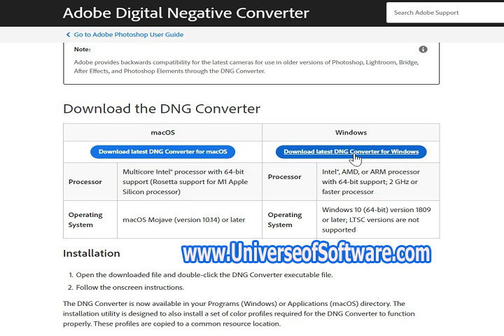 Adobe DNG Converter 15.3 PC Software