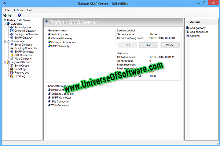 Diafaan SMS Server Full 4.8.0 PC Software With Crack