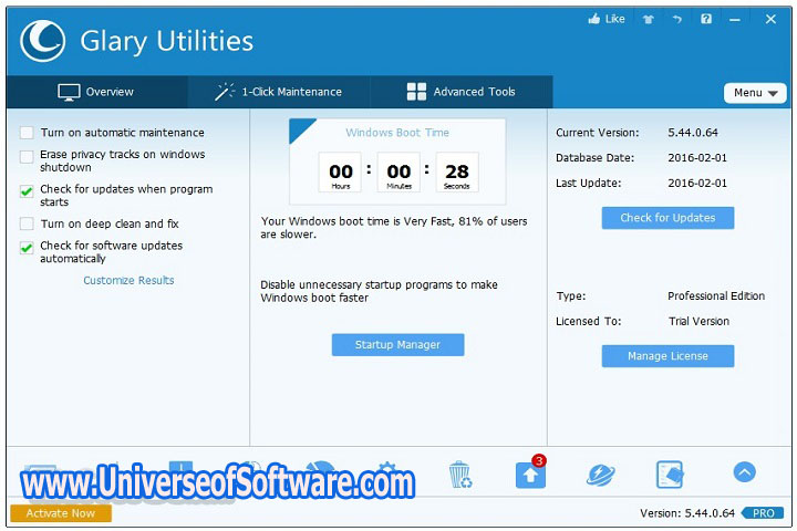 Glary Utilities Pro 5.204.0.233 PC Software with crack
