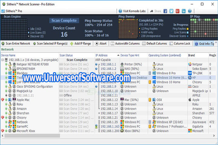 Slitheris Network Discovery Pro 1.1.312 PC Software