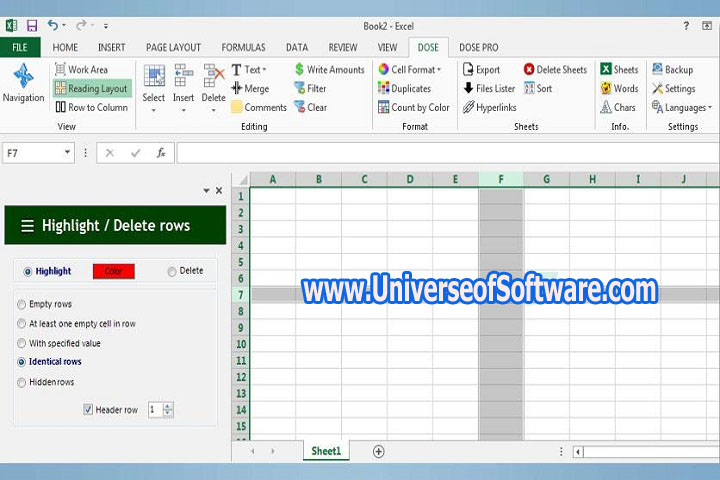 Zbrainsoft Dose for Excel 3.6.2 PC Software